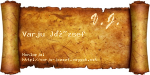 Varju József névjegykártya